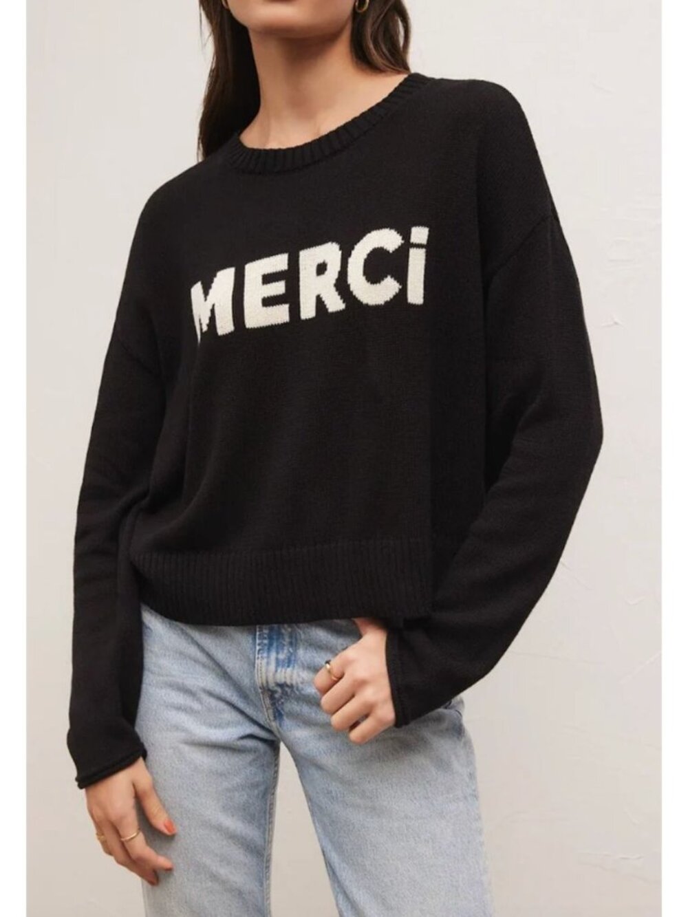 Z SUPPLY MERCI SWEATER Black Size Large